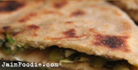 Jain Mutter Paratha