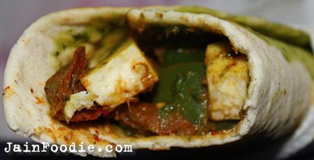 Jain Paneer Kathi Roll