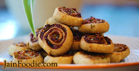 Jain Paneer Pinwheels