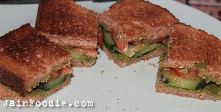 Jain Vegetable Toast Sandwich